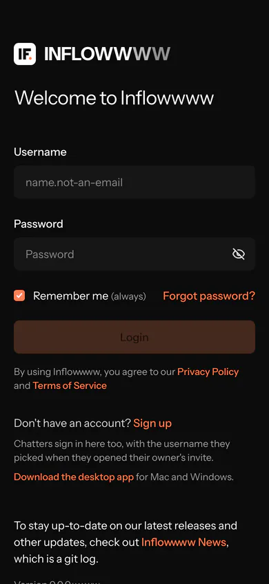 The Try Browserbase login form on a phone: OnlyFans email, password and the start button